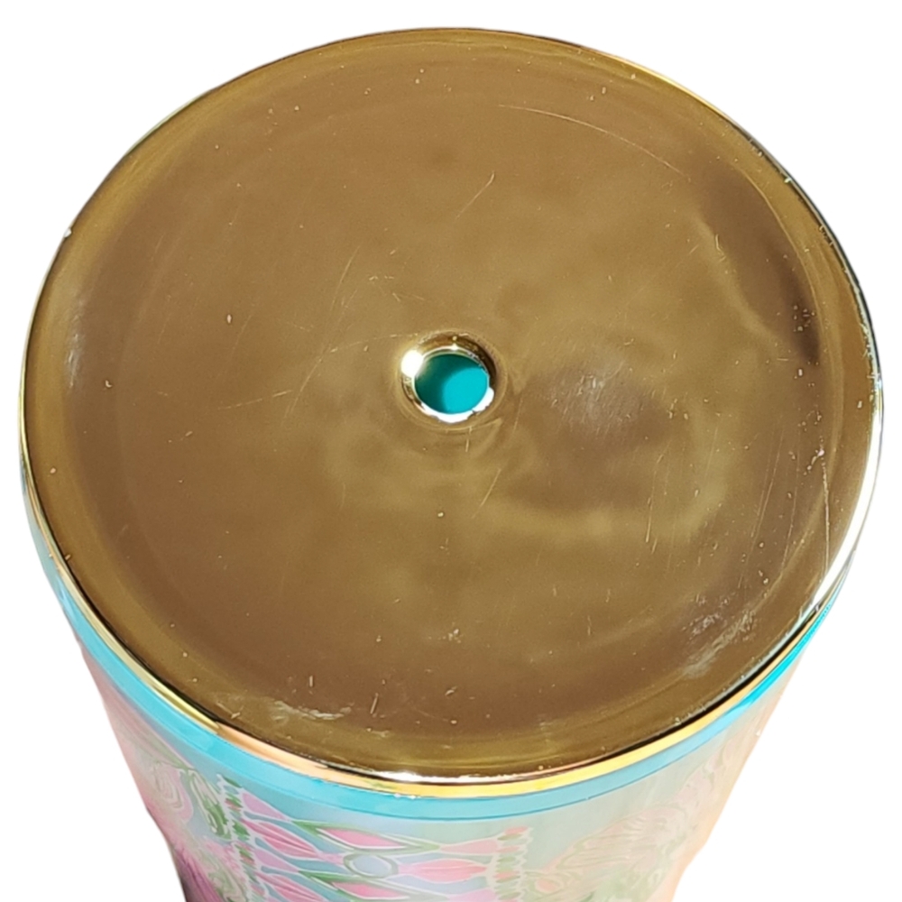 Lilly‎ Pulitzer Coming In Hot Blue & Pink Insulated Acrylic Tumbler & Lid 24oz. - Picture 5 of 9